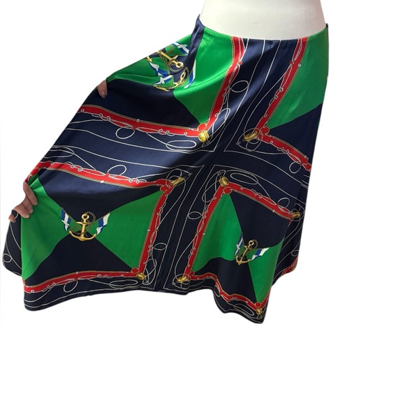 Lauren Ralph Lauren Nautical Print Handkerchief Hem Skirt Asymmetrical women’s 6 - Picture 9 of 11